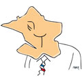 Jacques Chirac, caricature de Faber, réf. 0052-0064