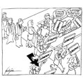 Défense des libertés, dessin de Gaüzère, réf. 0001-0588