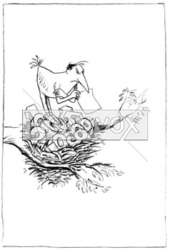 Huissier, dessin de Gaüzère, réf. 0001-1196