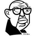Jean-Paul Sartre, caricature de Gibo, réf. 0047-0073