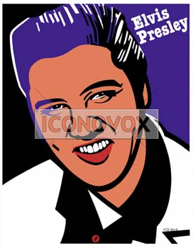 Elvis Presley, caricature de Gibo, réf. 0047-0121
