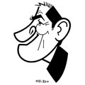 Yves Calvi, caricature de Gibo, réf. 0047-0184