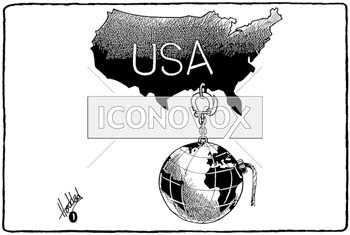 USA, porte-clé du monde, dessin de Haddad, réf. 0018-0062