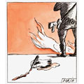 Journaliste assassiné, dessin de Maja, réf. 0006-0112