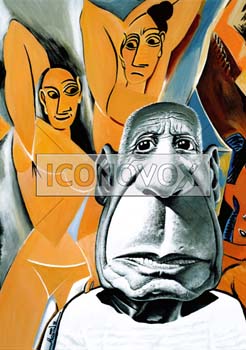 Pablo Picasso, caricature de Moine, réf. 0045-0052