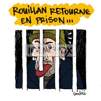 Rouillan retourne en prison, dessin de Soulcié, réf. 0051-0219